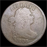 1808/7 Draped Bust Half Cent NICELY CIRCULATED