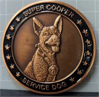 Super Cooper service dog challenge coin