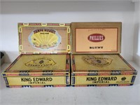 Lot of 4 Vintage Cigar Boxes