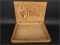 Paris Garters Pressed Wood Advertising Box