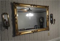Decorative beveled glass wall mirror
