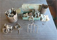 Vintage tool box containing shut off valves,
