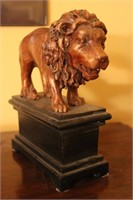 Resin Male Lion on Pedestal Book End