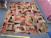 antique crazy quilt comforter - heavy