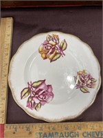 Made in England pink floral flower plate