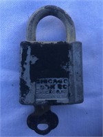 Vintage Chicago Lock Co. Lock With Key
