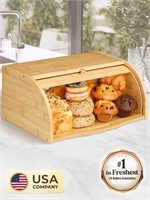 WFF4213  Golden Nature Bamboo Bread Box  - Large