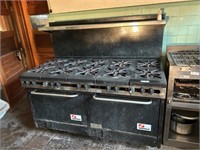 southbend commercial gas 10 burner stove w/splashb
