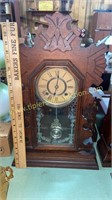 Antique Ansonia wood carved kitchen clock