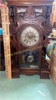 Antique wood carved kitchen clock