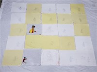 HUGE CRO Original Cel Painting & Sketches Lot