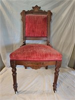 Walnut Victorian Carved Side Chair