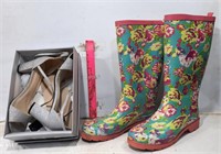 Sz 10 Girls Rubber Boots, Sz 9 Benjamin Walk Ankle