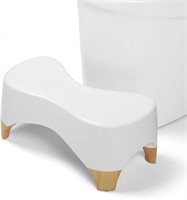 Gligam 7 Toilet Stool, White/Bamboo