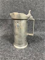 Antique Lidded 1 Liter Pewter Measure