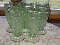 Set of 8 Green Tierra Glass Cups