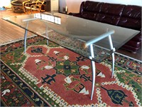Modern Glass & Metal Dining Table No Chairs
