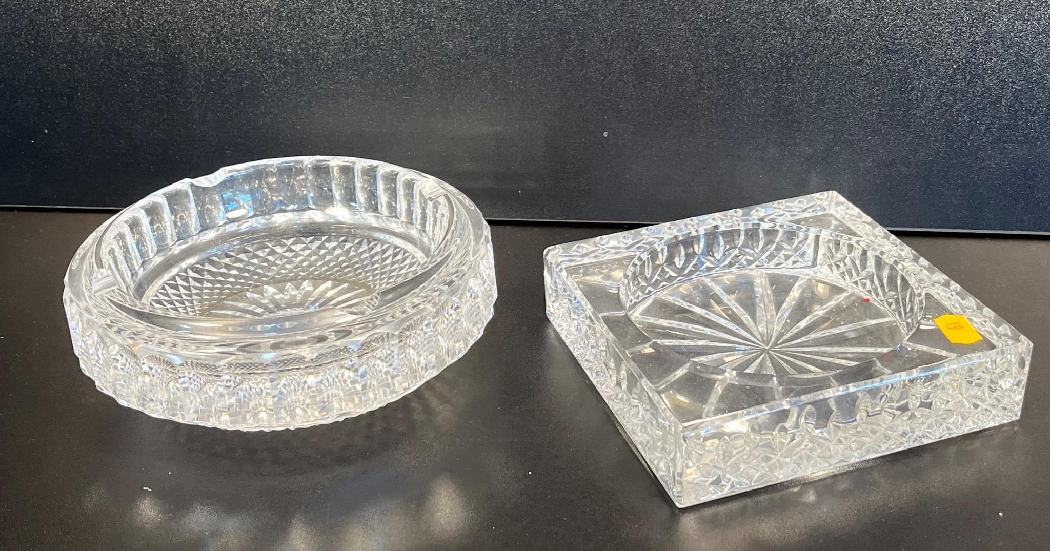 3 Pieces of Waterford Crystal: 2 Ashtrays & Bowl