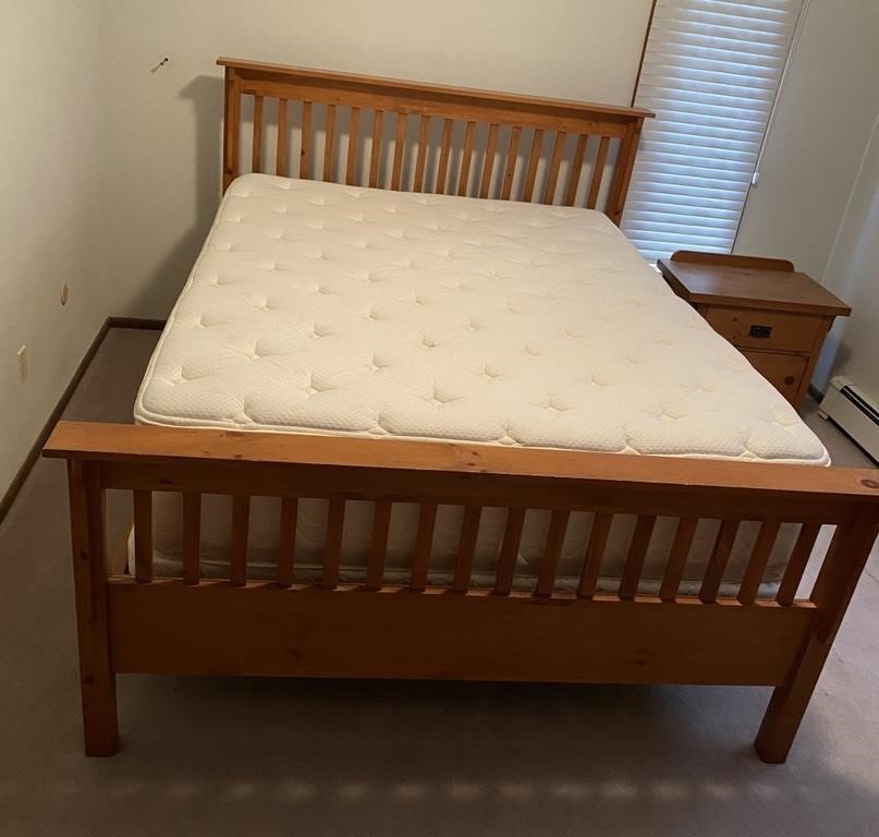 Queen Pine Mission Style Headboard-FB-Mattress