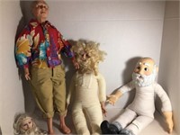 DUNKIN AND OTHER VINTAGE MALE DOLLS