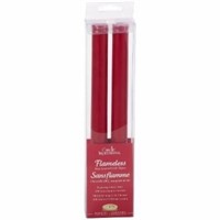LED Flameless Taper Candles in Red (Set of 2)