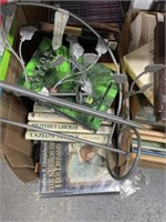 BOOKS AND METAL SHELF