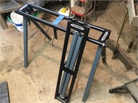 Pair of folding sawhorses