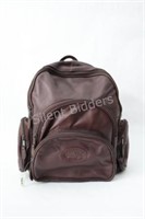 NEW Bugatti Brown Leather Expandable Back Pack