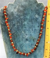 Sterling silver and amber necklace overall length