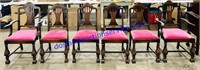 Lot of (6) Pink Padded Dining Chairs