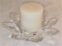 Beautiful Clear Prism Lotus Flower Candle Holder