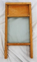 Antique Small Victory Wood & Glass Wash Board