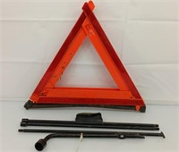 Safety triangle and car jack crank tool