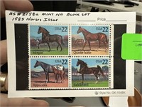 2158A MINT NH STAMP BLOCK 1985 HORSE ISSUE