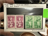 1932-3 MINT NH PAIRS 1981 GOLF ISSUE