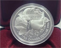 1996 Silver $1 Proof Capsule McIntosh Apple w/COA