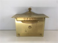 Old Brass Plated US Mail Wall Mount Box