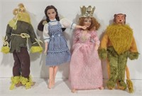(R) Lot of 4 The wizard of oz dolls measuring 8"