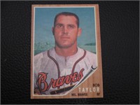 1962 TOPPS #406 BOB TAYLOR BRAVES VINTAGE