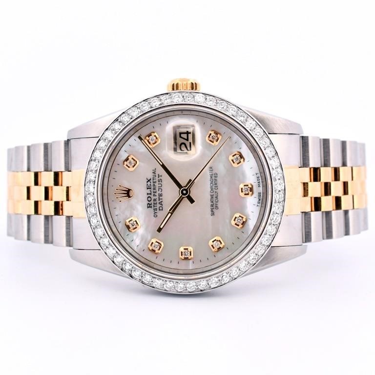 Rolex DateJust 16233 White MOP Diamond Wristwatch