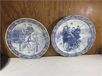 *Pair Of Large 15" Boch Delft Holland Decorative