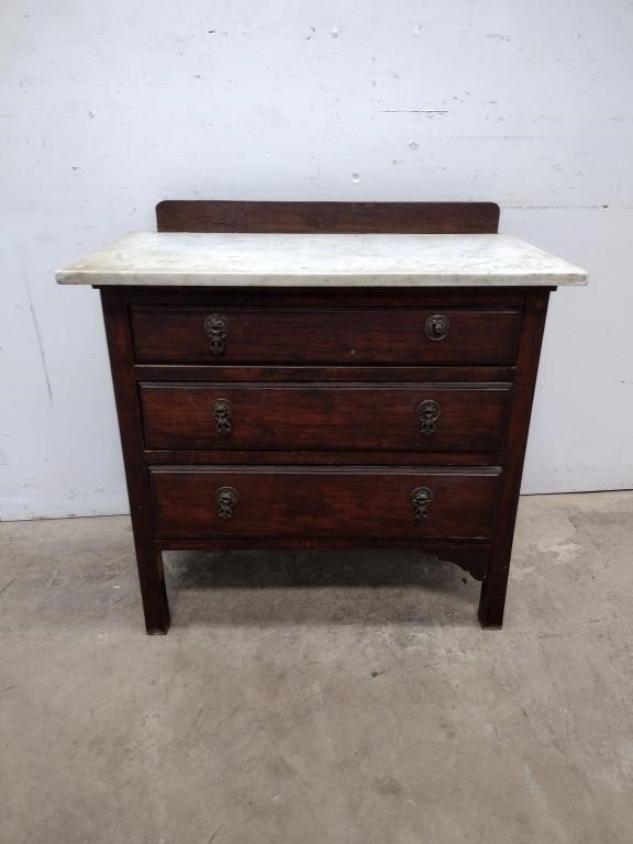 Antique Marble Top 3 Drawer Dresser