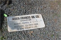 OIL LEASE METAL SIGN APPX 14"X22"