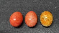 3 Polished Stone Eggs 2.5"