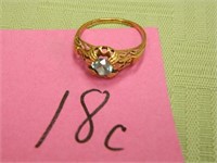 10kt, 1.9 gr. Yellow Gold 1920's Ring, Size 7 with