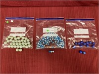 3 bags of marbles: 35 large white, 13 large