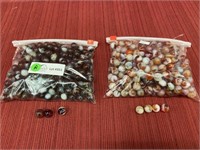 2 bags of marbles: 252 small red and orange