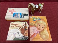 Assorted lot of children’s toys and books: paint