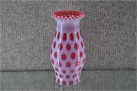 Fenton Cranberry Coin Dot Opalescent Lamp Shade