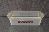 Fire King Primrose Square Baking Pan w/ Lid